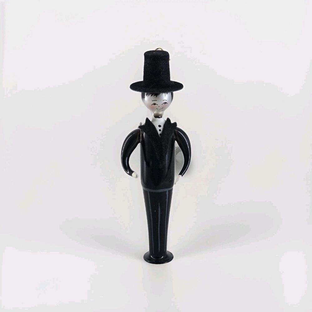 Vtg‎ De Calini-Champagne Charlie Man Black Tuxedo Groom Gentleman ornament *note